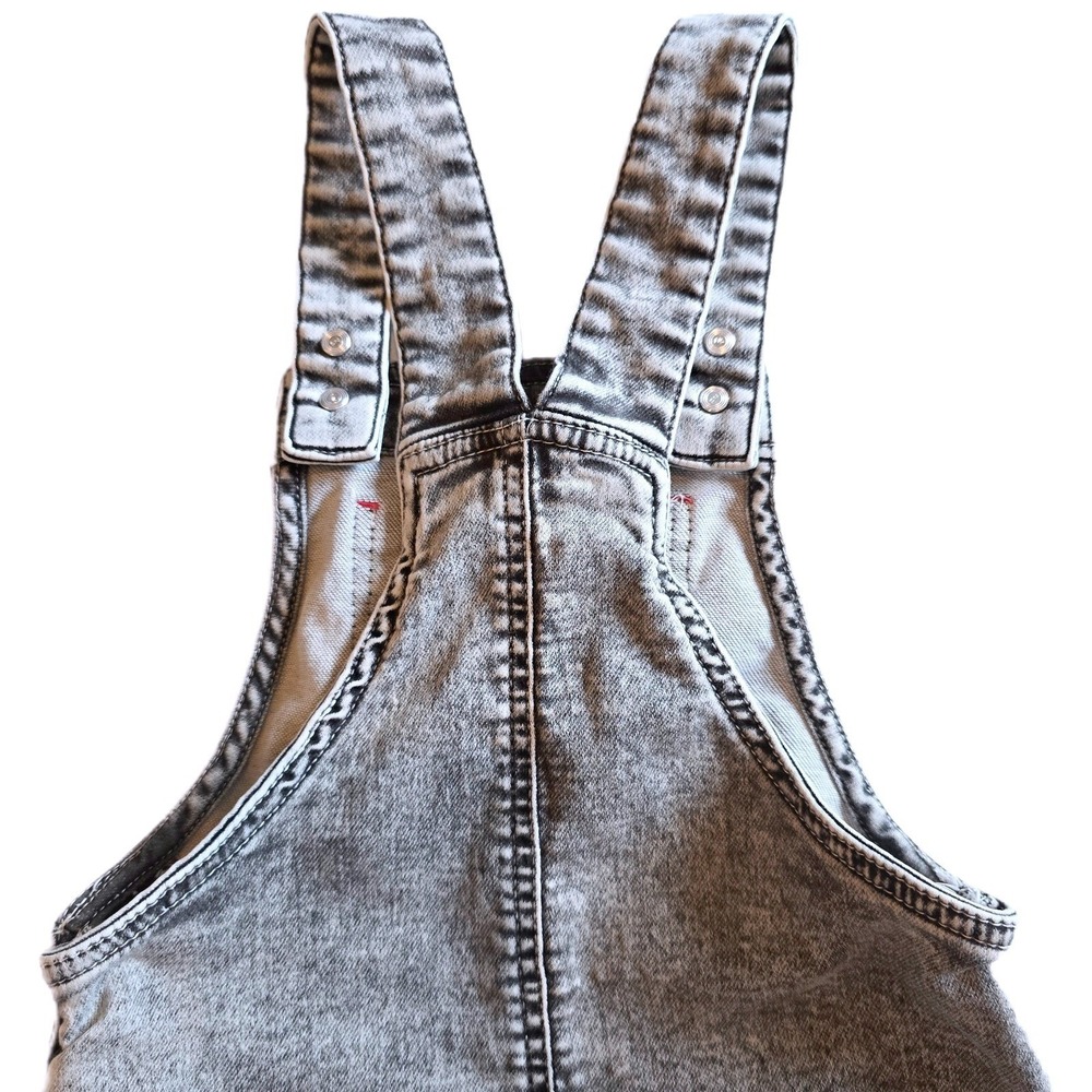 Hot Wheels Toddler Boys Acid Wash Denim Overalls 4T Stretch Racing Graphic 4T - Picture 7 of 10
